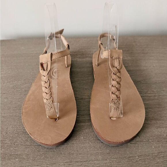 Rainbow T Street Braided Strap Sandal in Tan Leather Size S (5.5-6.5) - Picture 2 of 8